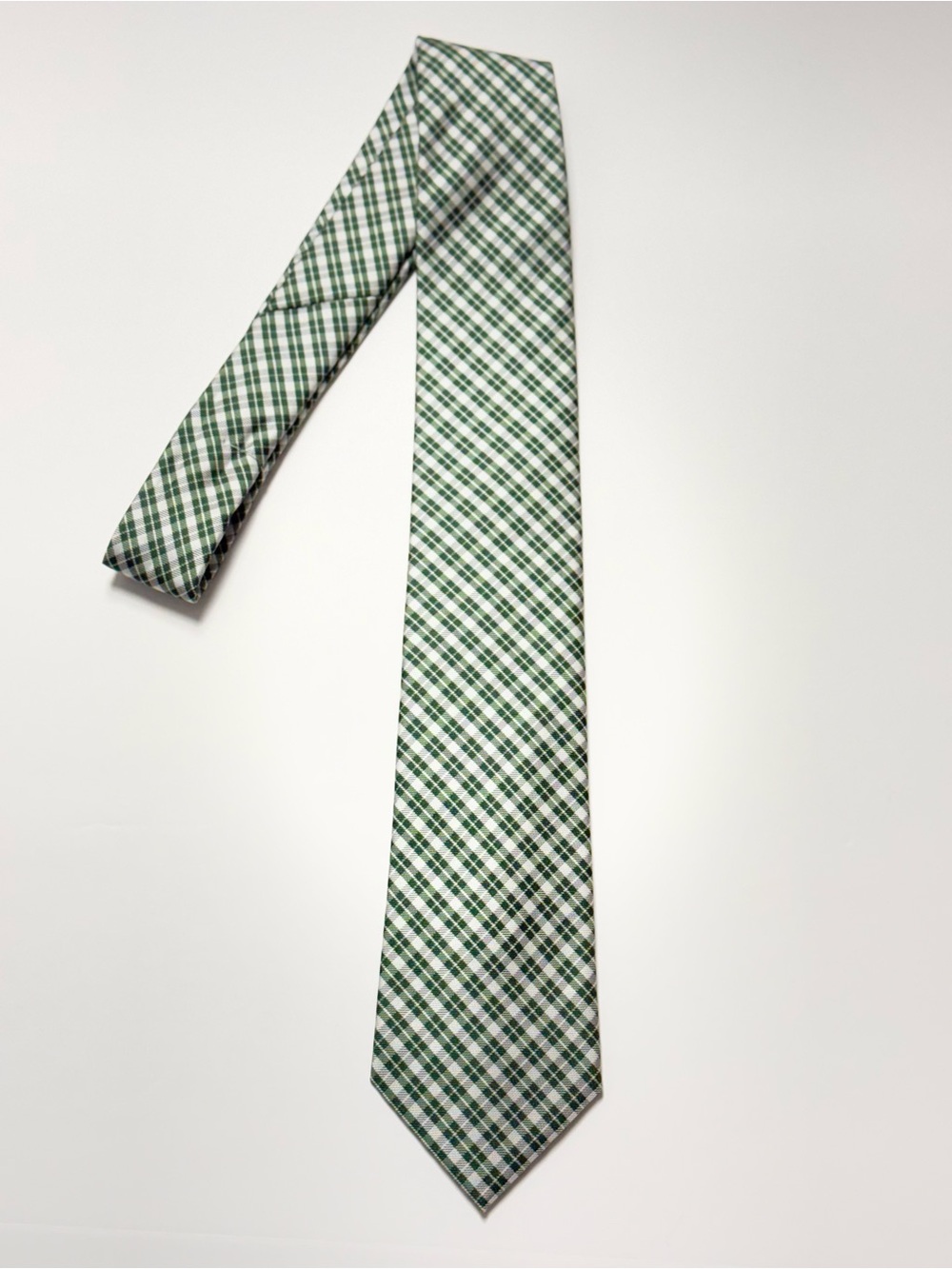 Arrow Vintage Green and White Plaid Men's Tie